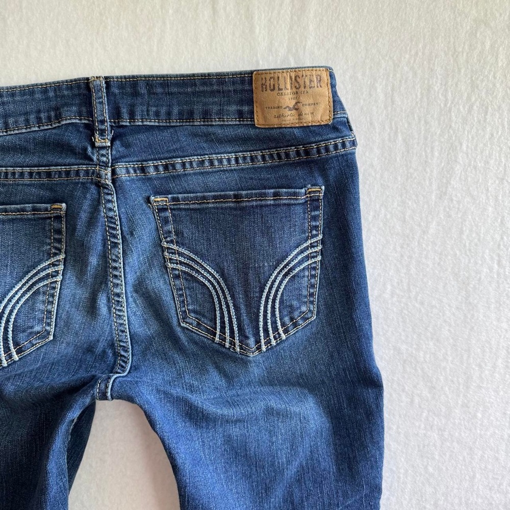 Hollister Super Skinny Jeans Womens 7L W28 L33 Medium Dark Wash Blue Long Inseam - Picture 7 of 7
